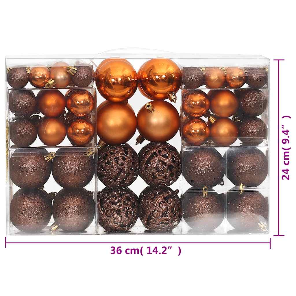100-tlg. Weihnachtskugel-Set Weiß