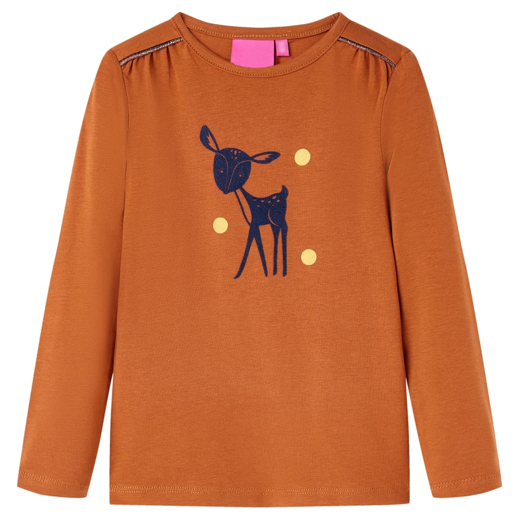 Kinder-Langarmshirt Cognac 128