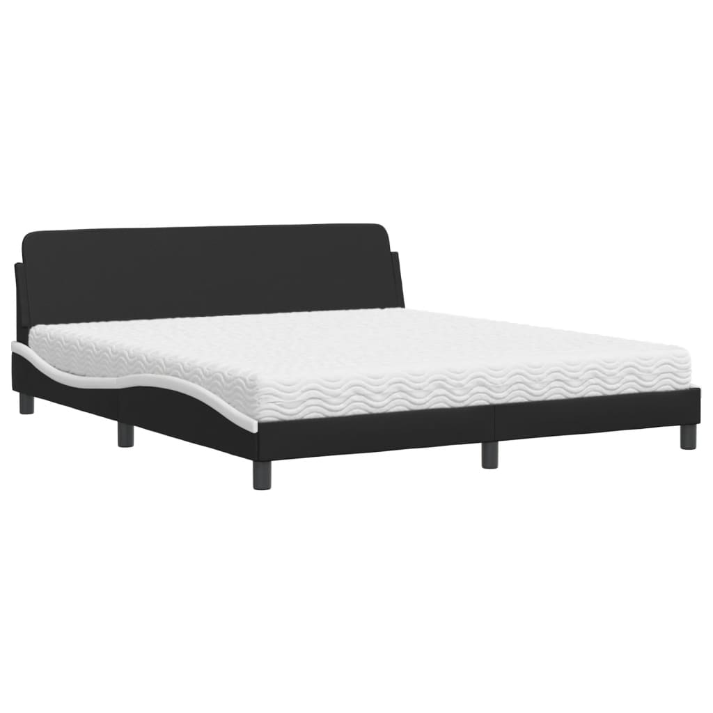 Bett mit Matratze "Dover" Schwarz 80x200 cm Kunstleder