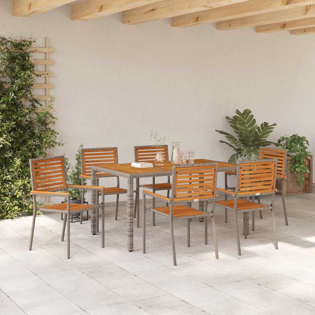 Garten Essgruppe 3 pcs Schwarz und Braun Poly-Rattan