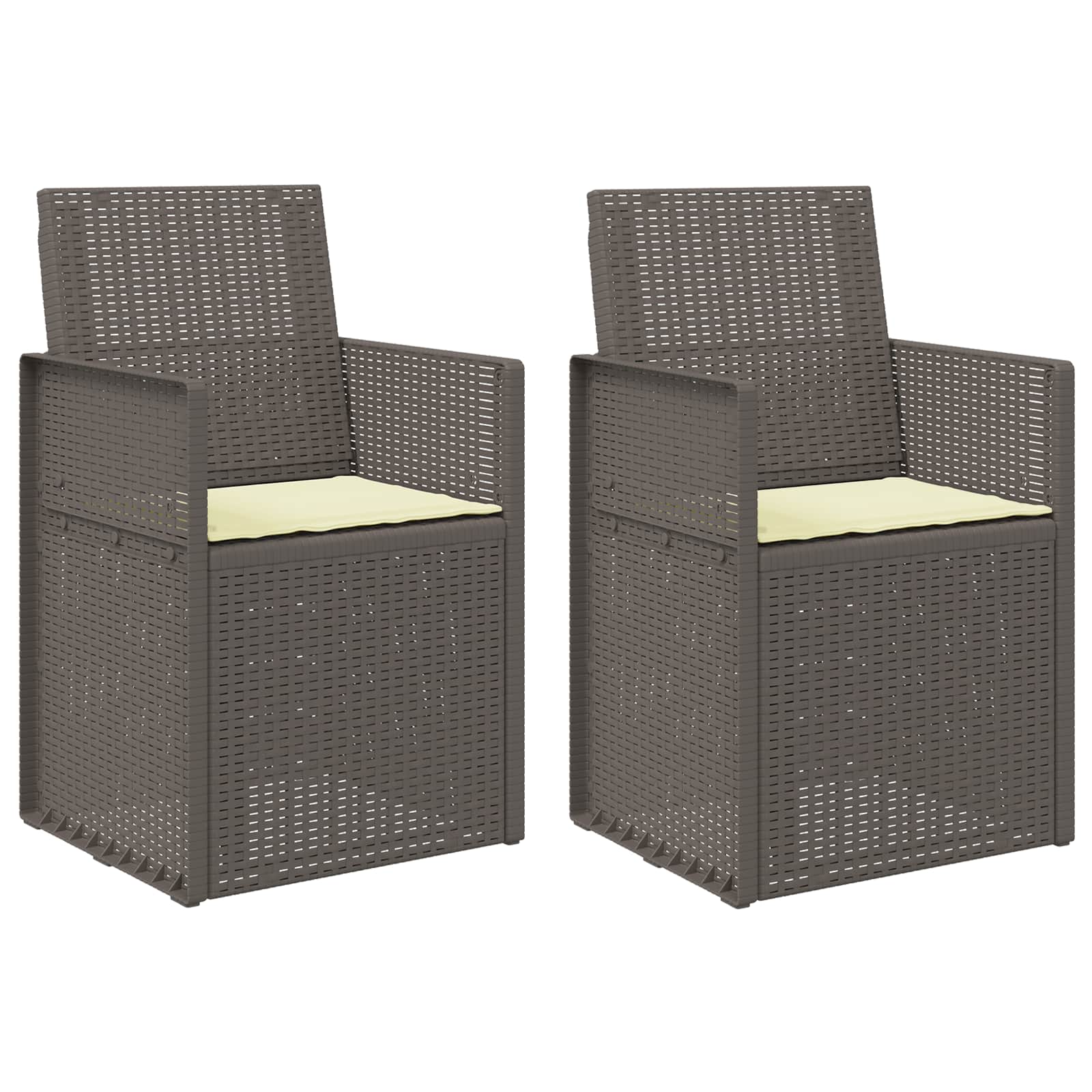 Garten Esszimmerstühle 2 pcs Weiß und Hellgrau PP