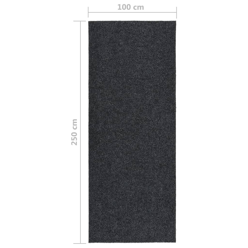 Teppichläufer Grau 80 x 150 cm Stoff