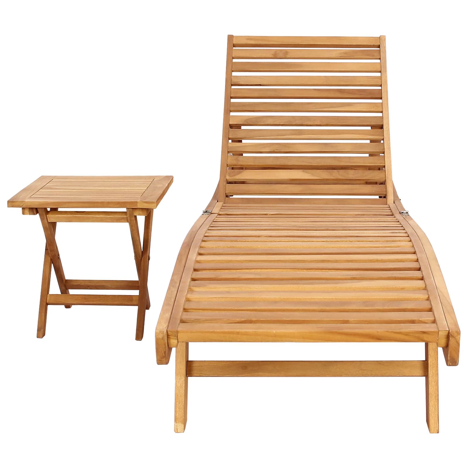 Sonnenliege Braun Massivholz Teak
