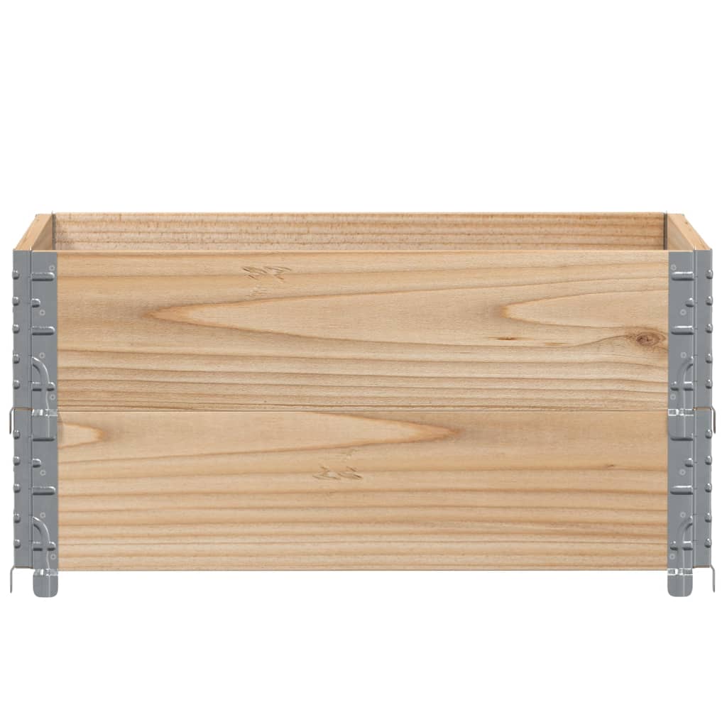 Paletten-Aufsatzrahmen Schwarz 80x60 cm Massivholz Kiefer