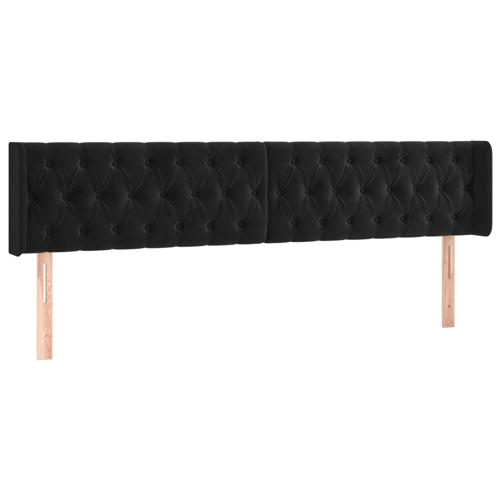 Kopfteil mit Ohren Dunkelblau 93x16x78/88 cm Samt