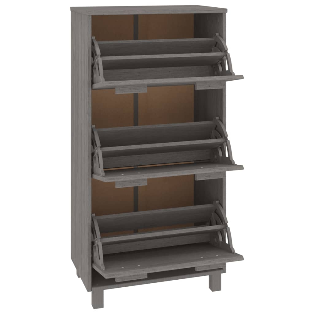 Schuhschrank HAMAR Honigbraun 59,5x35x117 cm Massivholz Kiefer