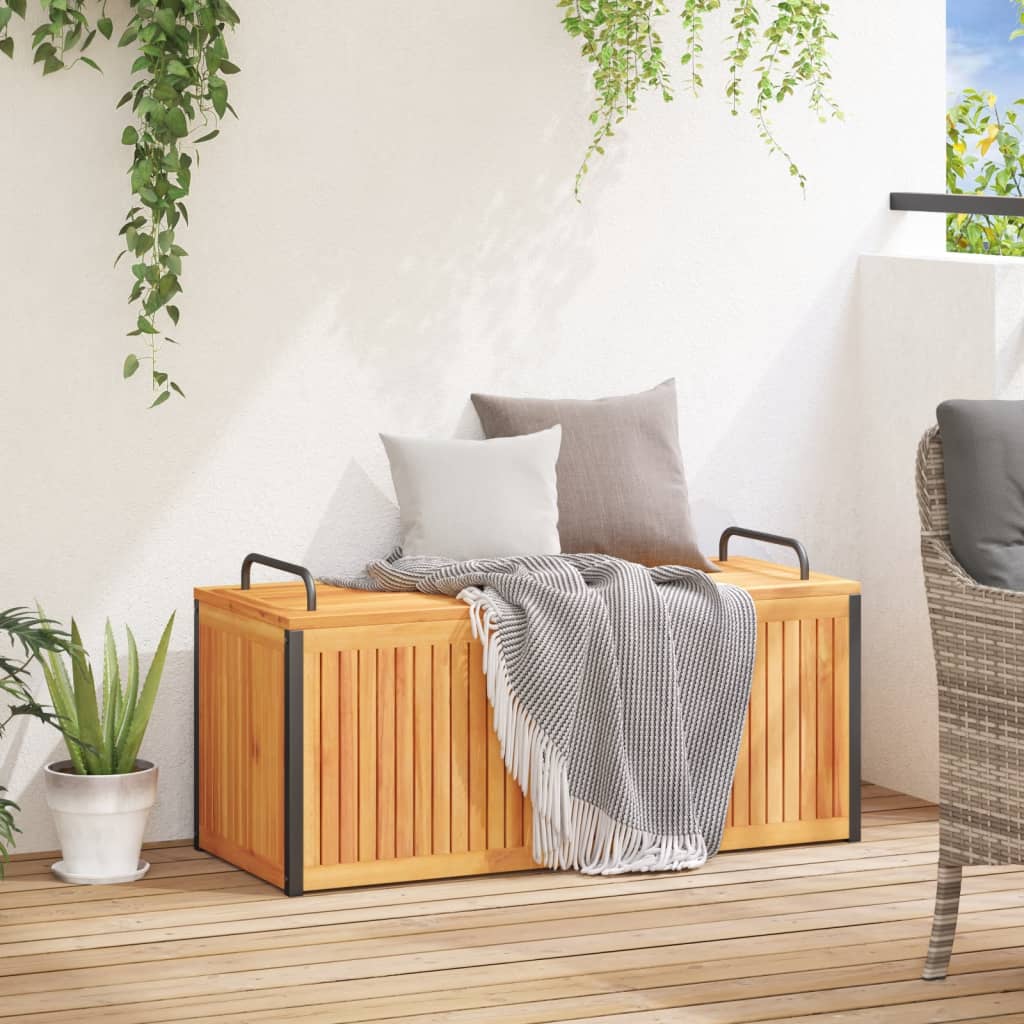 Gartenbox 45x45x45/53 cm Massivholz Akazie und Stahl