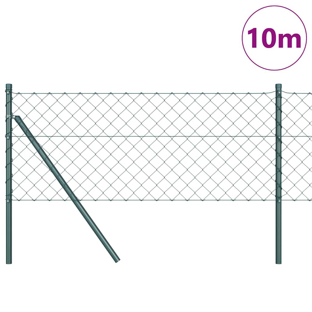 Outdoor Kettenglied-Zaun Erdfixierung 10 x 0,4 m Grün Netz