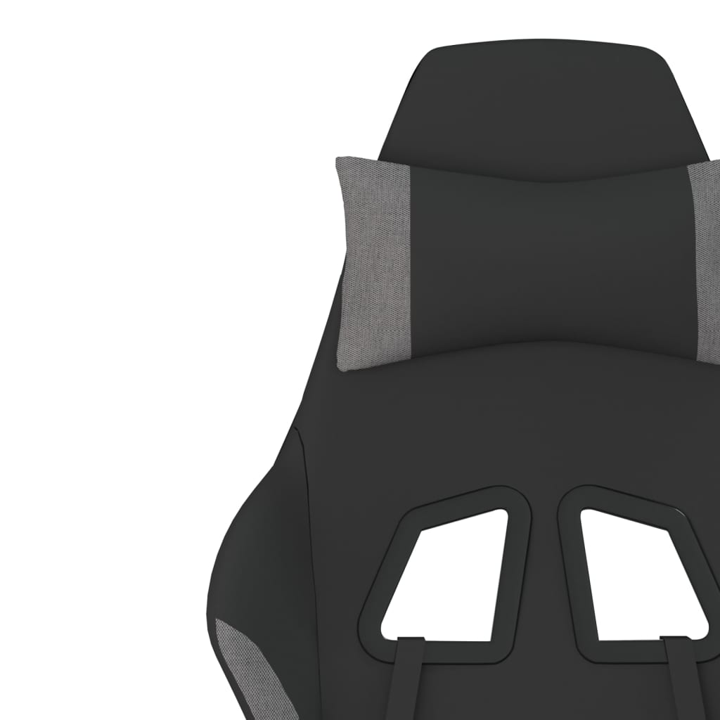 Gaming-Stuhl mit Massagefunktion Schwarz und Creme Stoff
