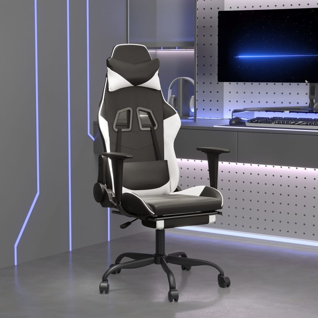 Gaming-Stuhl mit Massagefunktion Schwarz und Rot Kunstleder