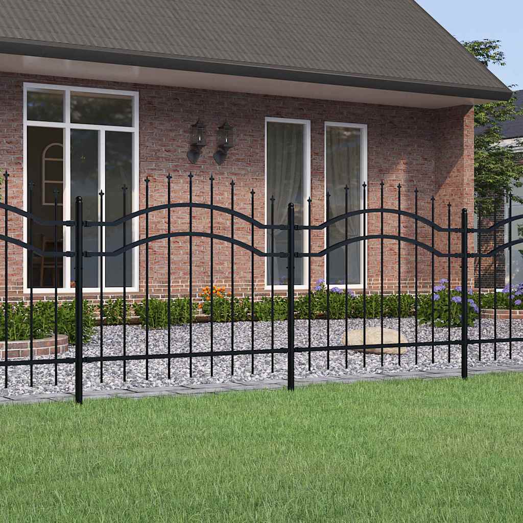 Gartenzaun Woerden mit Speerspitze Schwarz 240 x 75 cm Stahl