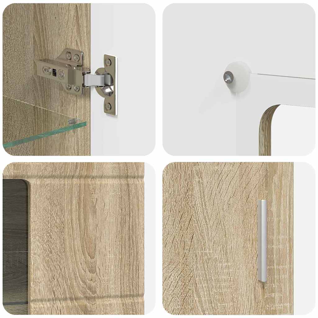 Highboard mit Regal FLORIN Weiß 60 x 35 x 182 cm Holzwerkstoff