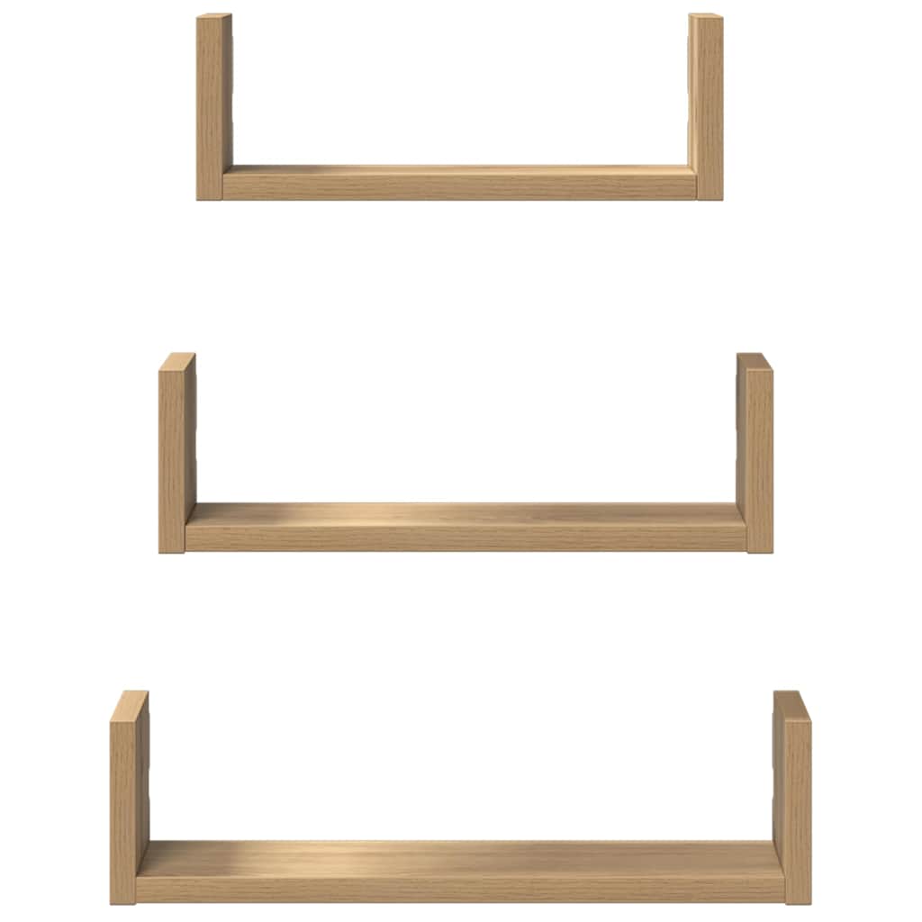 Wandregal 3 Stk. Weiß Holzwerkstoff