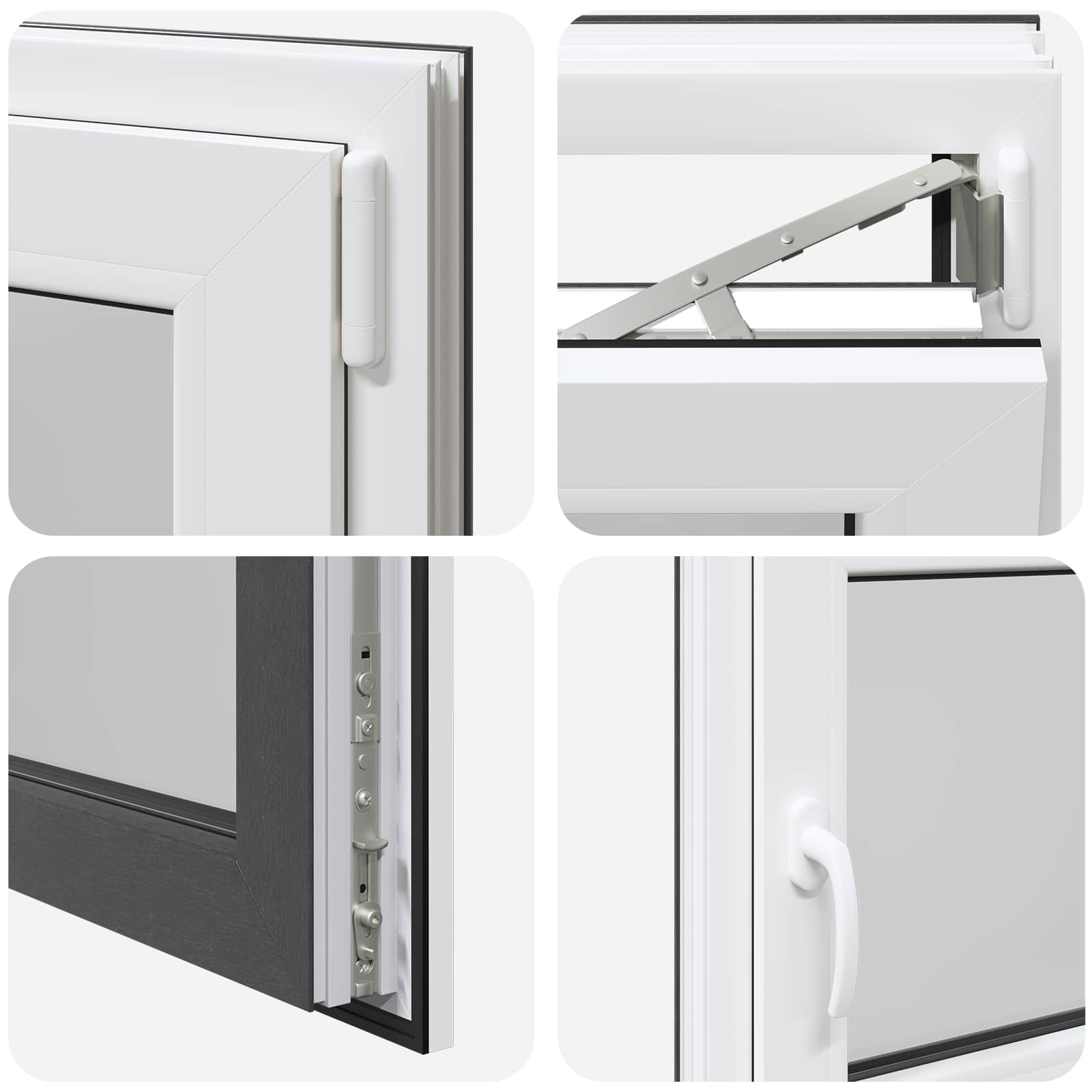 Kellerfenster RISOR 50 x 50 cm PVC und Glas Weiß