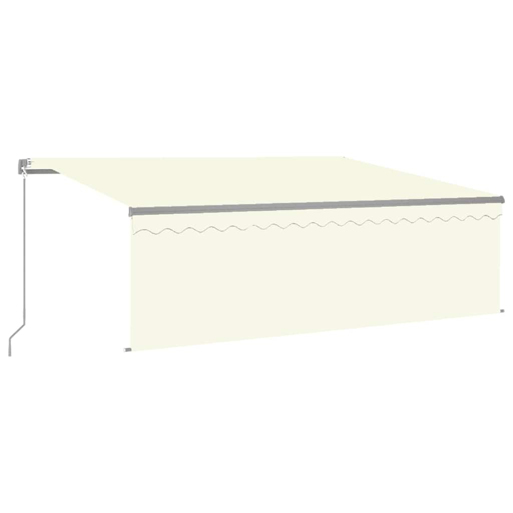 Markise Manuell Einziehbar mit Rollo 3x2,5 m Creme