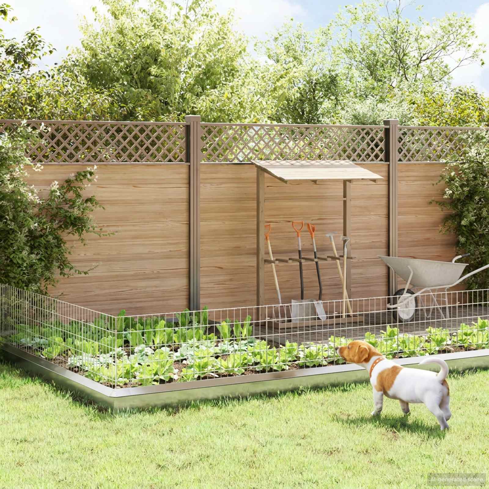 Gartenzaun mit Pfählen 12 pcs 35 x 30 cm Mesh Verzinkter Stahl