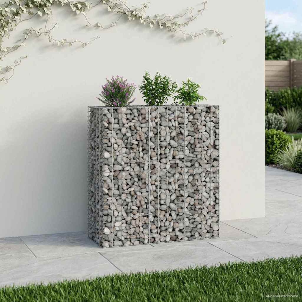 Gabionen Hochbeet 2 pcs Silber 260 x 60 x 55 cm