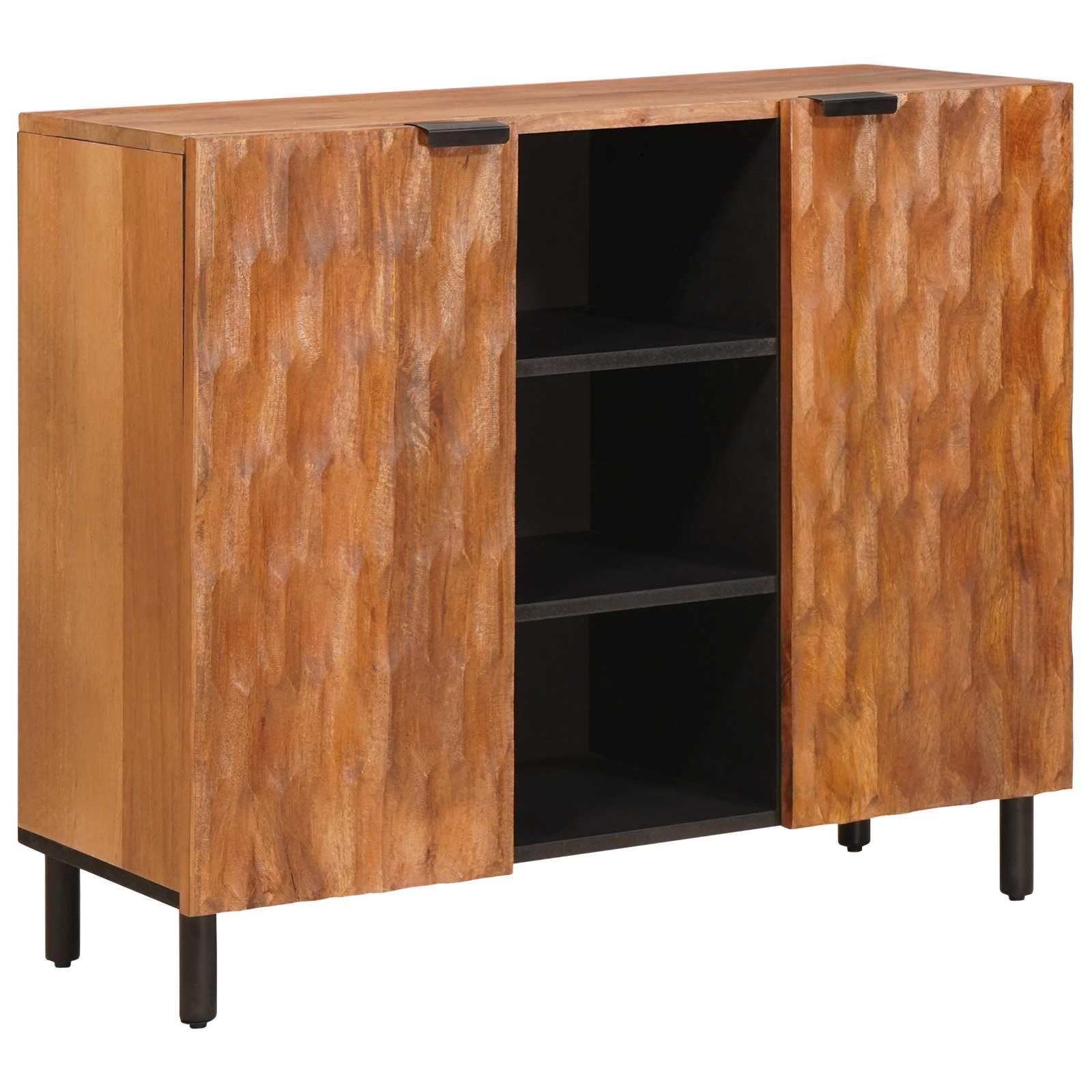 Sideboard mit Regal Weiße gewaschene Oberfläche 90 x 33 x 75 cm