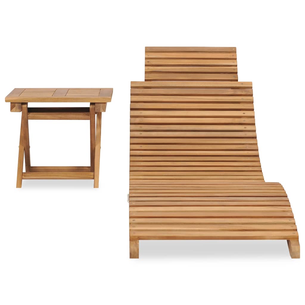 Sonnenliege Braun 198 x 55 x 58,5 cm Massivholz Teak