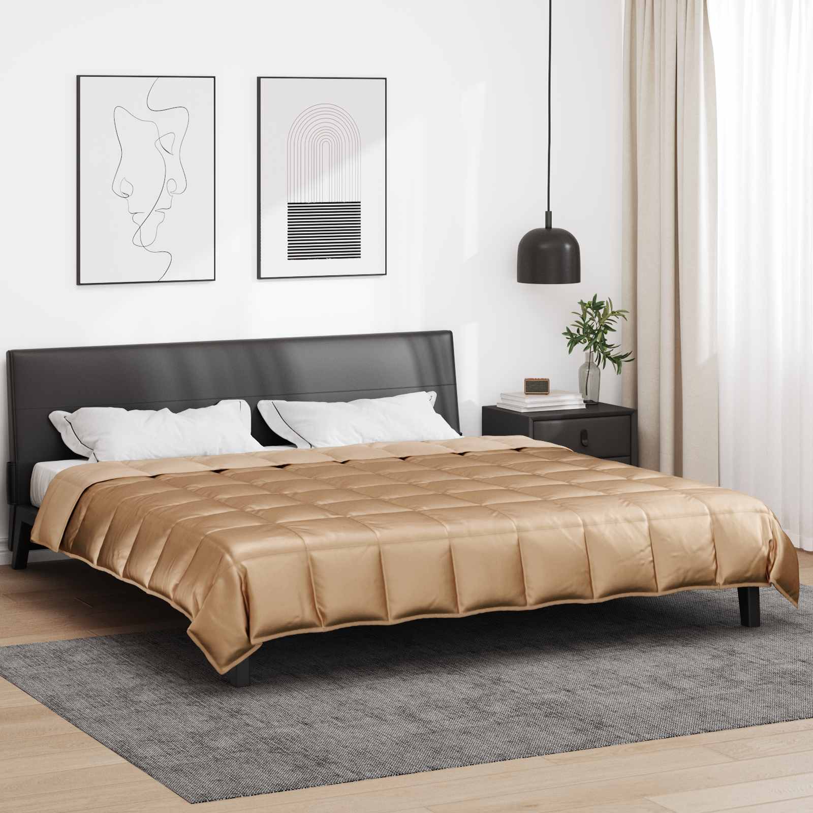 Sommerdecke Gold 135 x 200 cm Satin und Mikrofaser