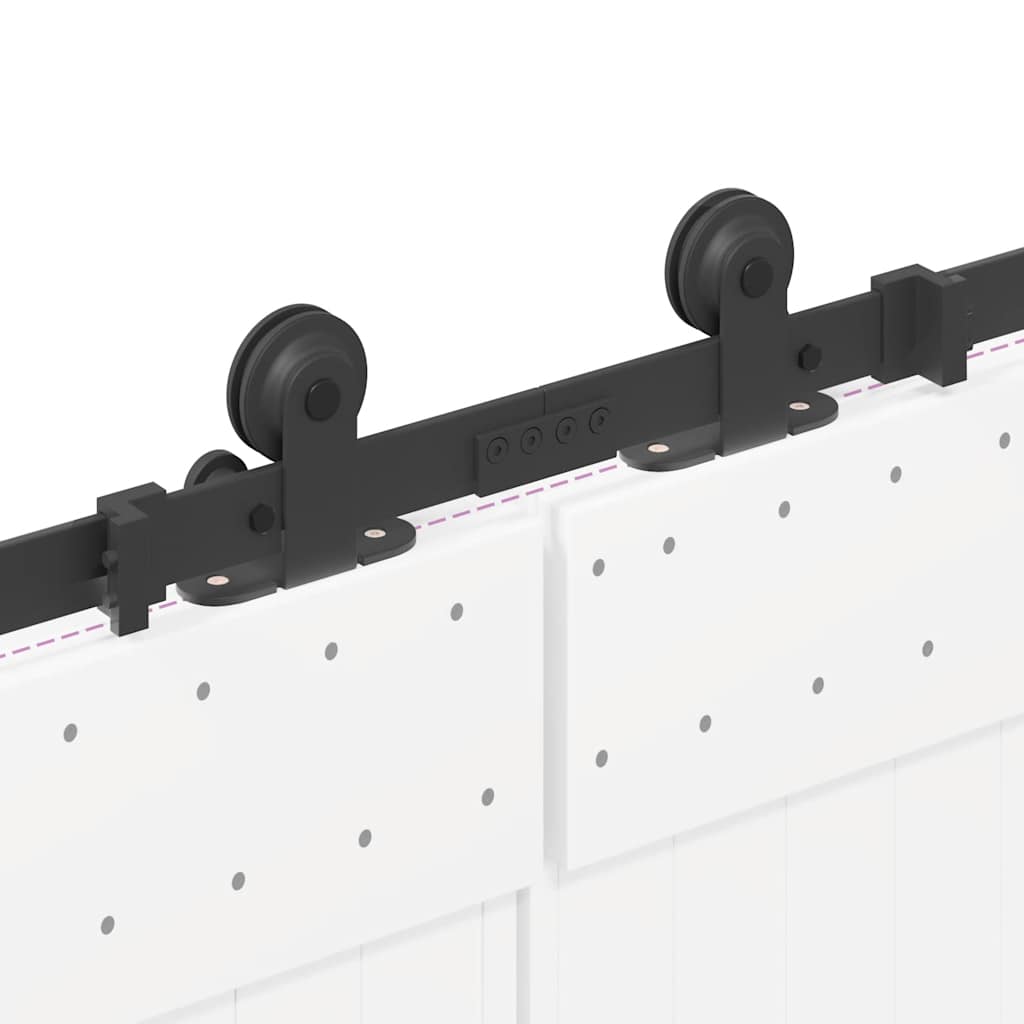 Schiebetürbeschlag-Set 305 cm Stahl Schwarz