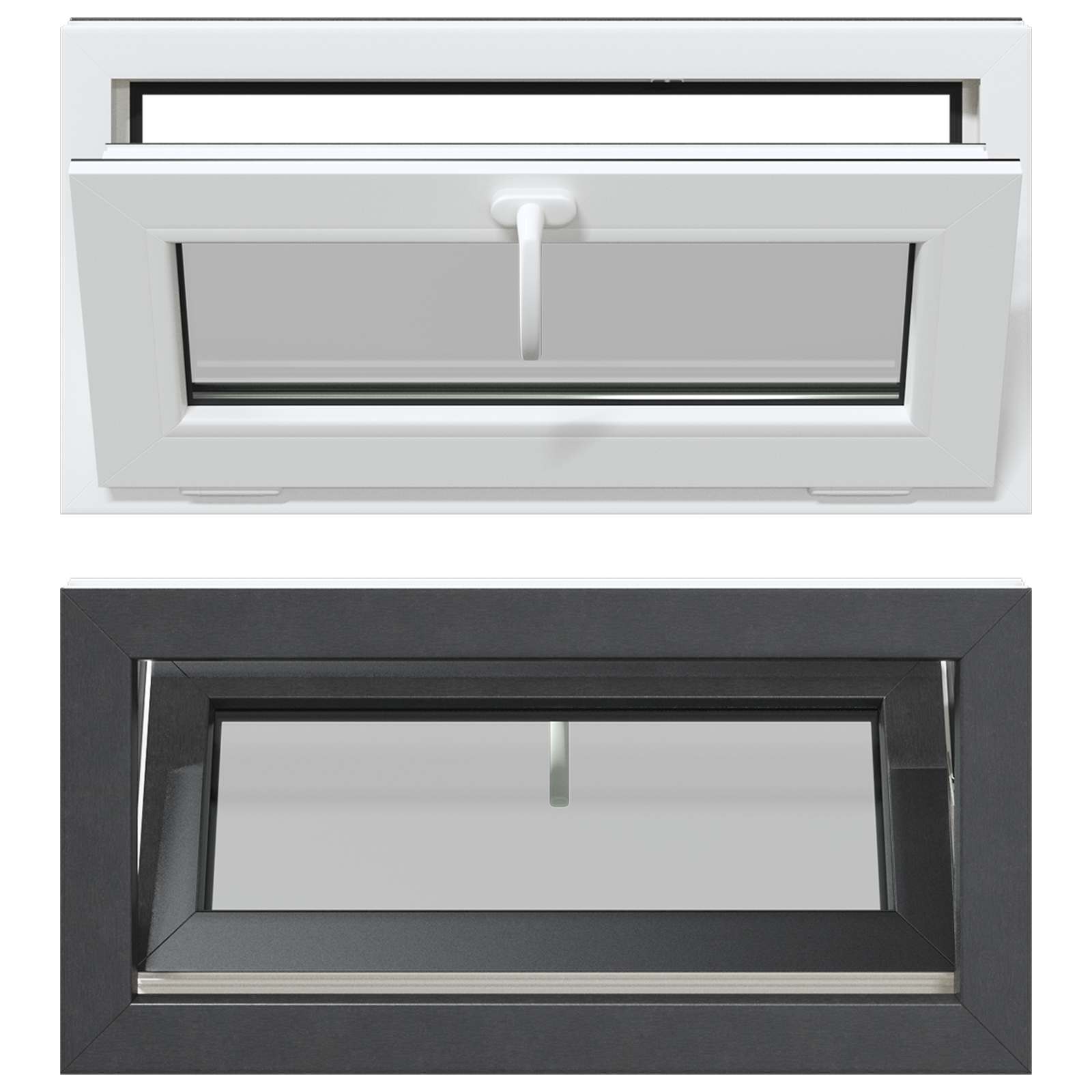 Kellerfenster RISOR 60 x 40 cm PVC und Glas Weiß