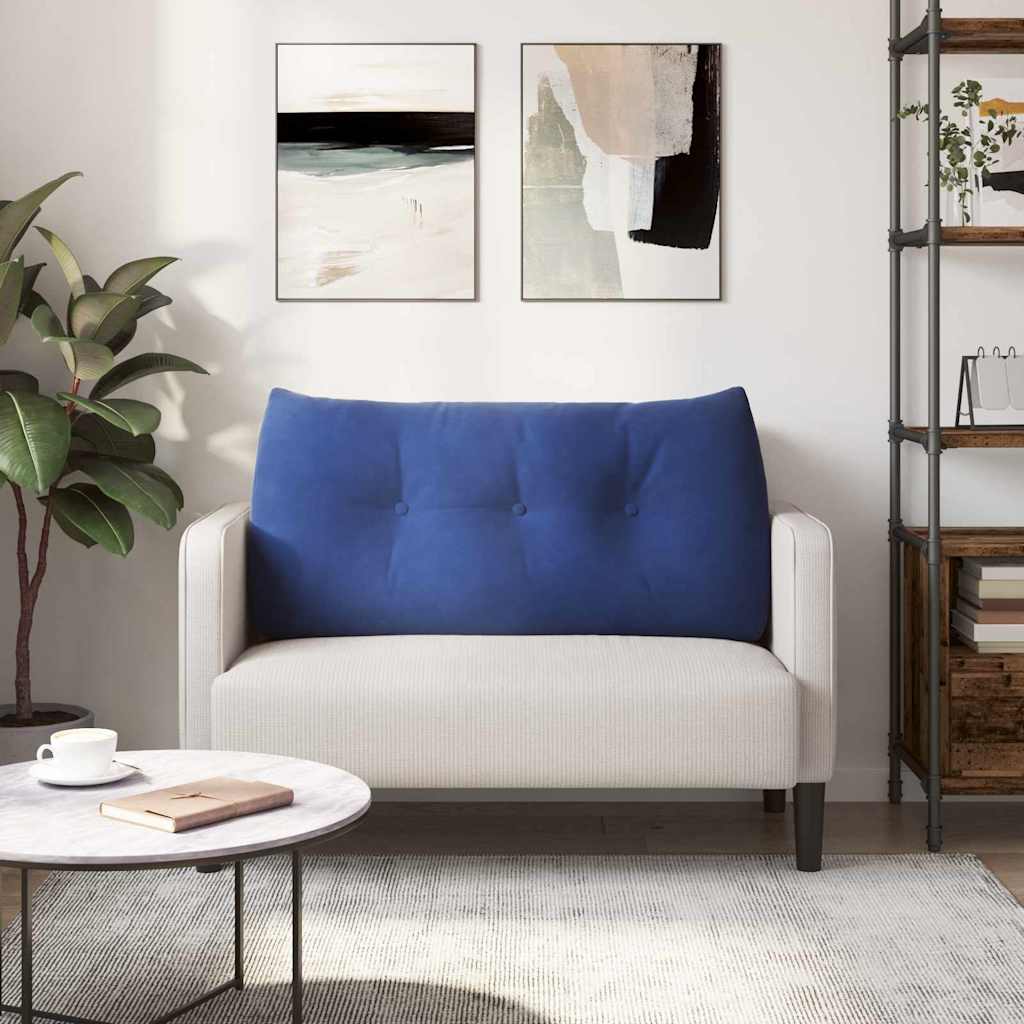 Rückenkissen Blau 45 x 24 x 50 cm Samt