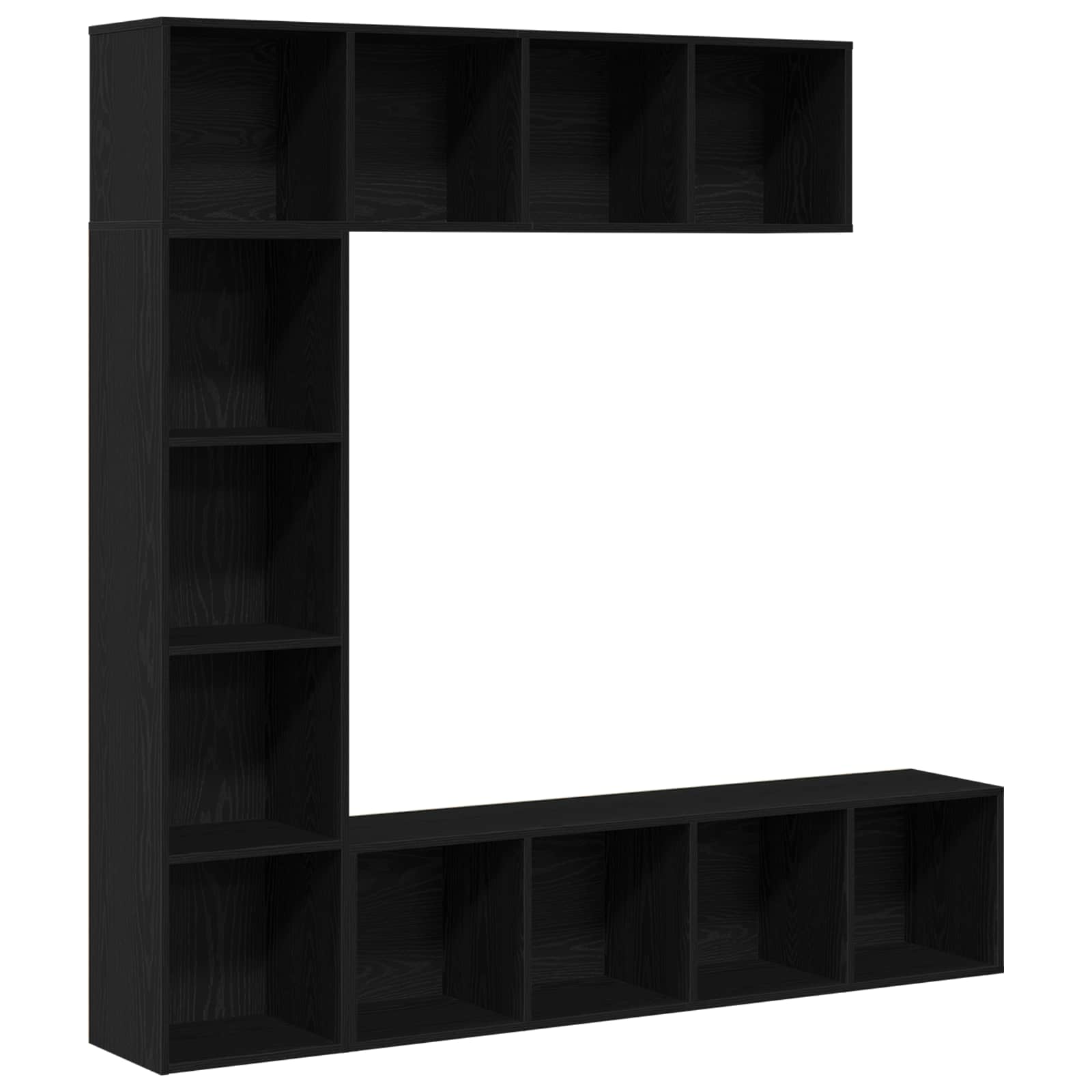 3-tlg. Bücher-/TV-Schrank Set Weiß 180×30×180 cm