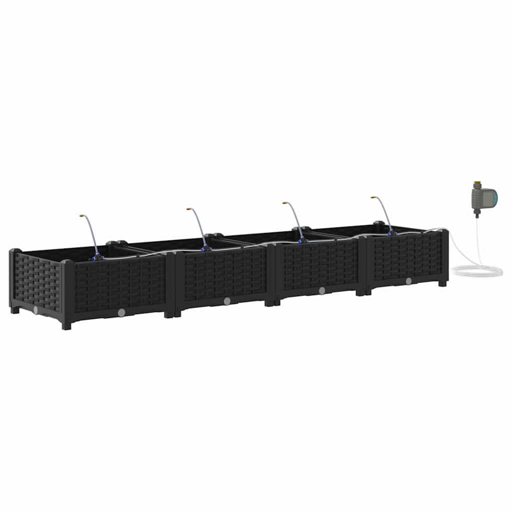 Garten-Pflanzgefäß 4 Stk. Braun 160 x 40 x 22 cm PP