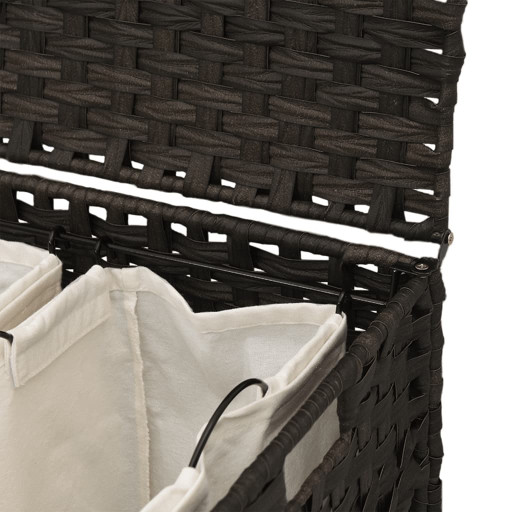Wäschekorb mit Rollen 66x35x60 cm Rattan