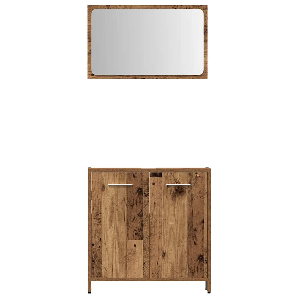 3-tlg. Badmöbel-Set Räuchereiche Holzwerkstoff