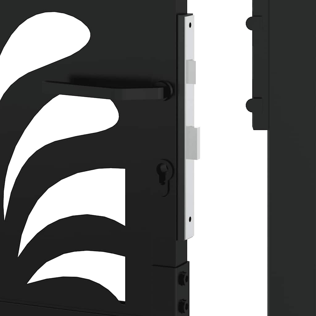 Gartentor Schwarz 100x100 cm Stahl Lichtdesign