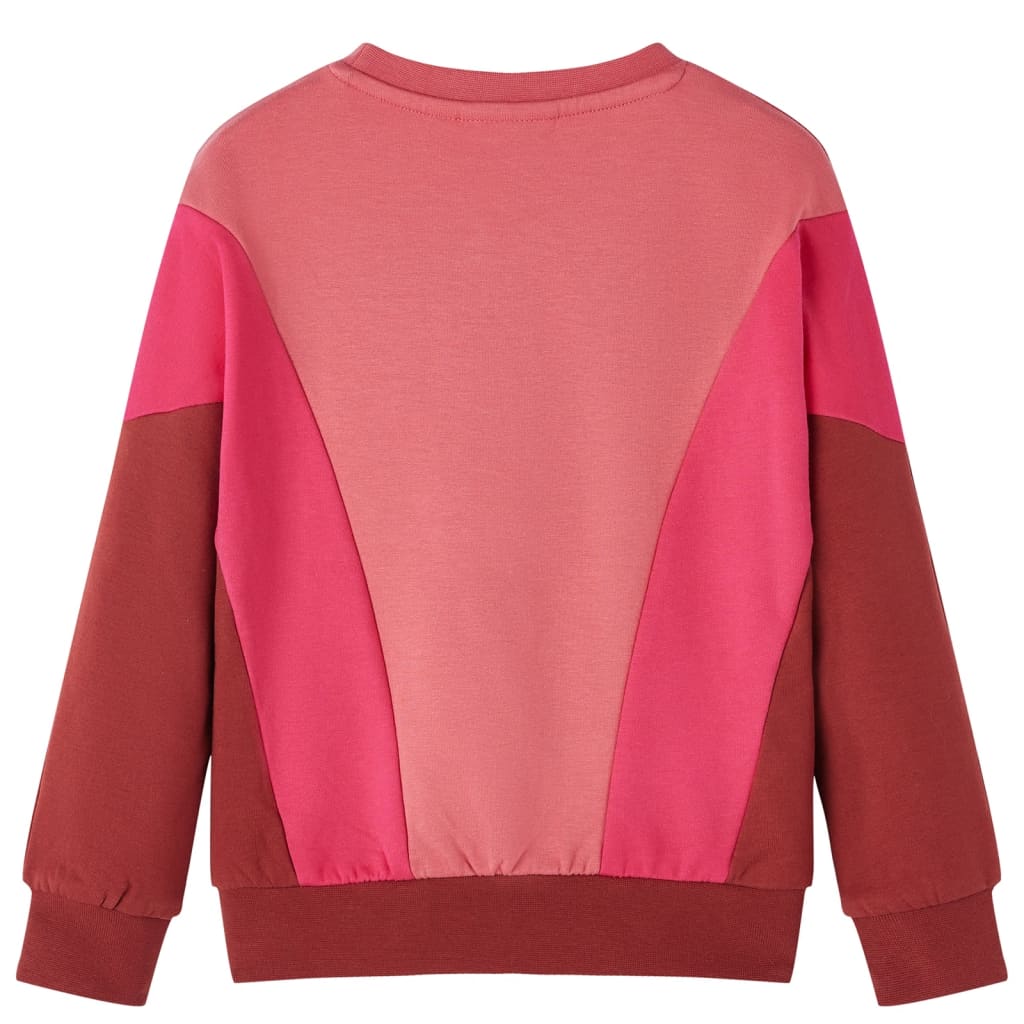 Kinder-Sweatshirt Farbblock Rosa und Henna 104