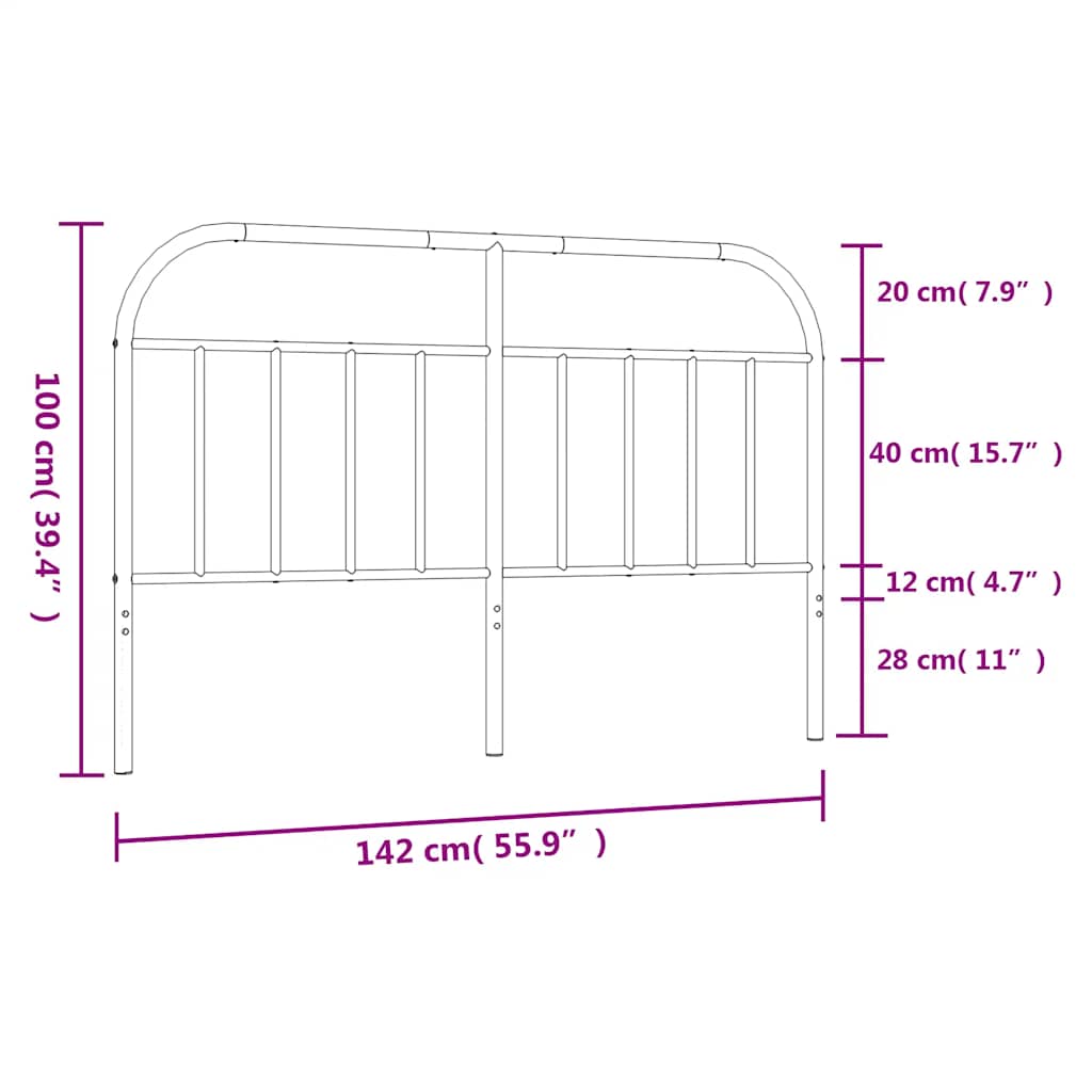Ersatz-Kopfteil Metall Schwarz 75 cm