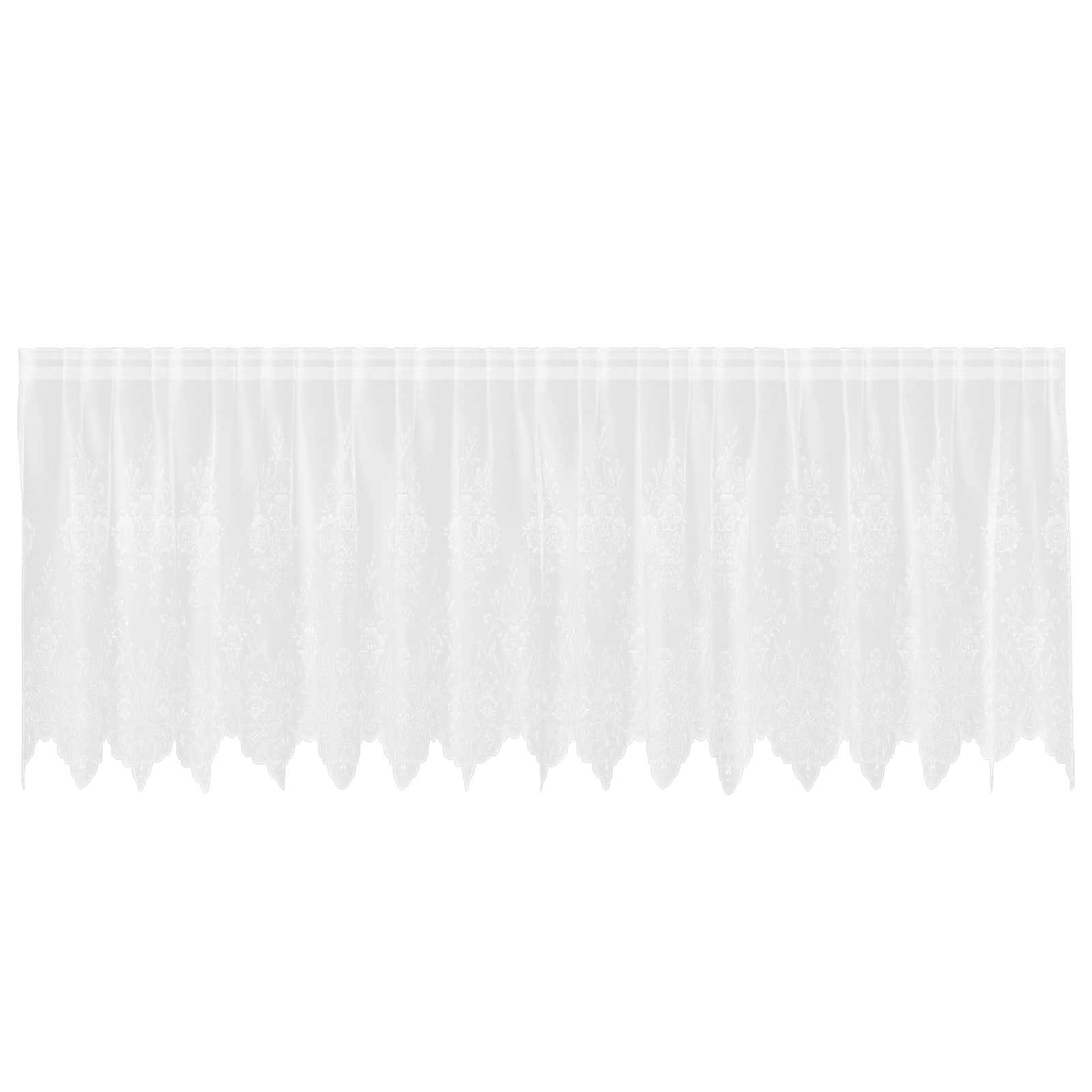 Spitzenvorhang mit Vorhängen Floral Weiß 80 x 150 cm Polyester
