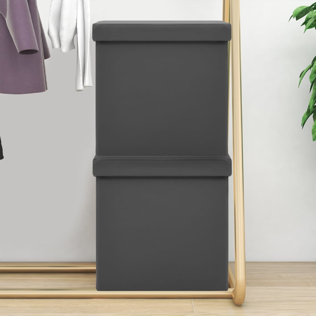 Hocker mit Stauraum Braun PVC