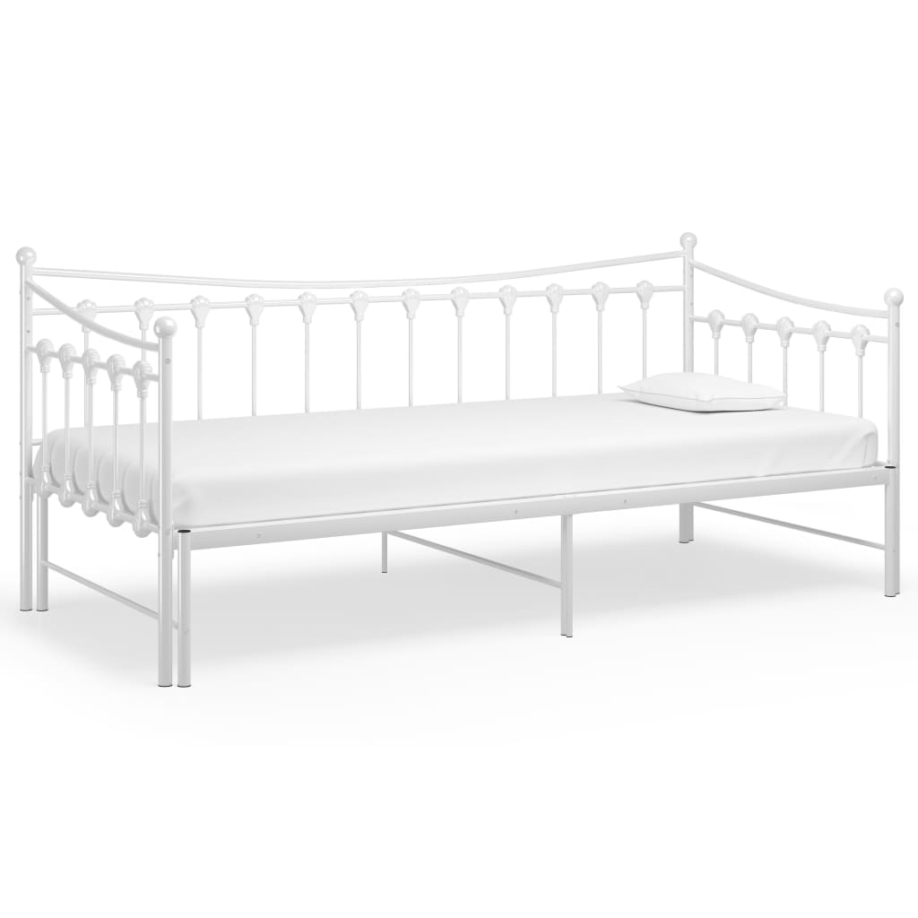 Ausziehsofa Bettgestell Schwarz Metall 90x200 cm