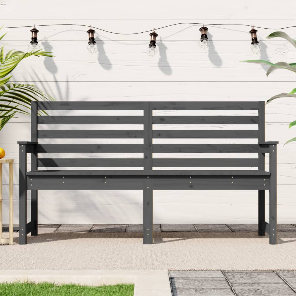 Gartenbank Grau 109x48x91,5 cm Massivholz Kiefer