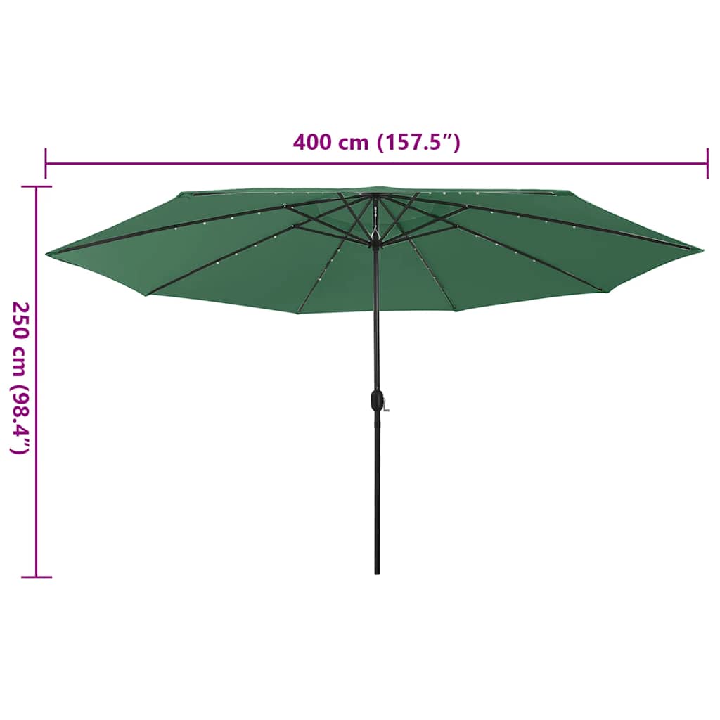 Sonnenschirm mit LED-Beleuchtung 400 cm Sandweiß