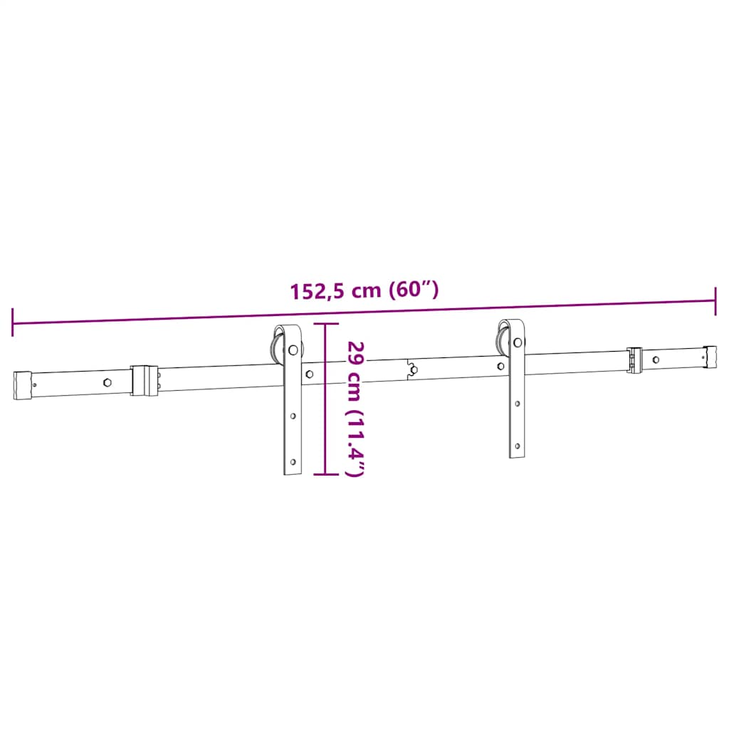 Schiebetürbeschlag-Set SKIEN 183 cm Stahl Schwarz