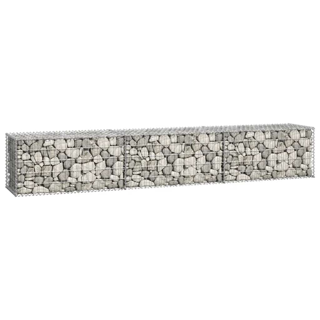 Gabionenwand mit Abdeckung Verzinkter Stahl 20×20×100 cm