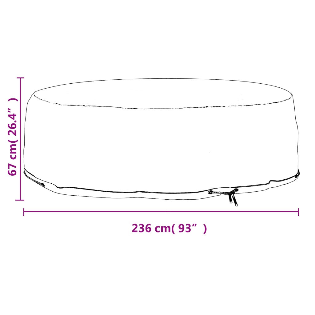 Abdeckungen für Lounge-Insel 2 Stk. 8 Ösen Ø188x50 cm Rund