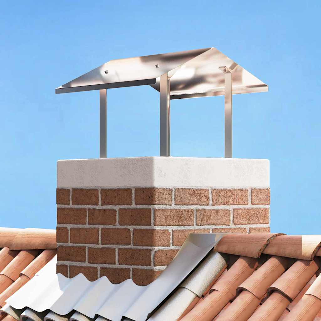 Kaminhaube Silber 40 x 40 x 37,5 cm Edelstahl