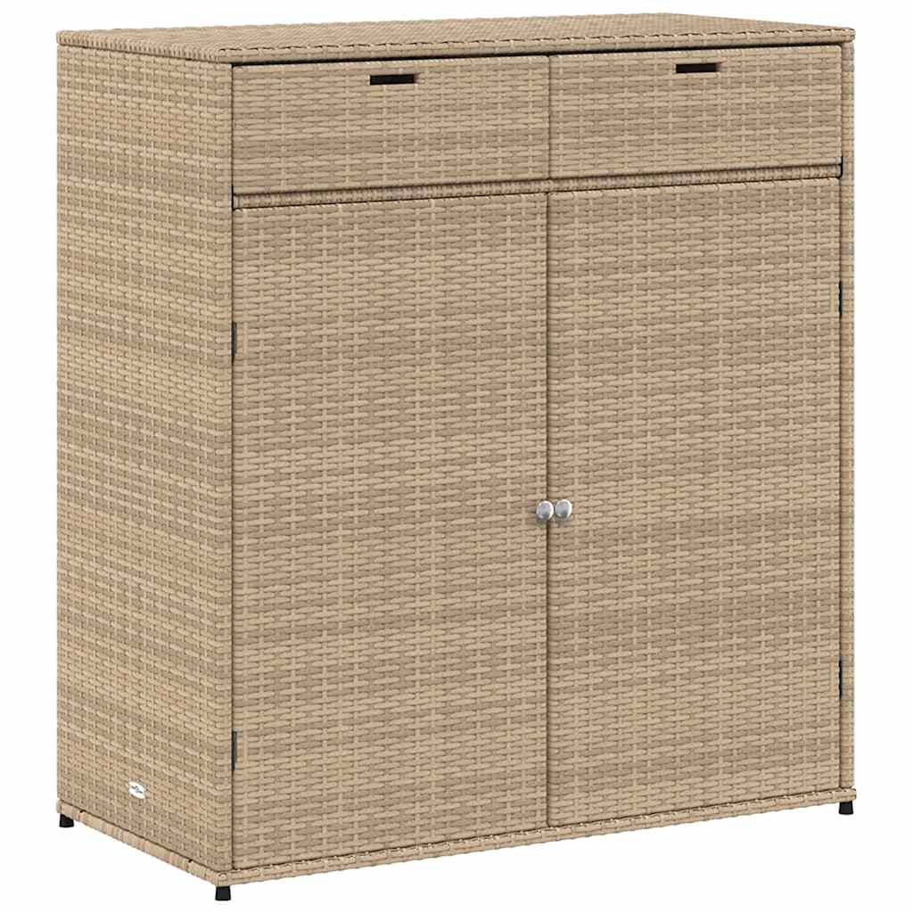 Gartenschrank Schwarz 55x55x111 cm Poly Rattan