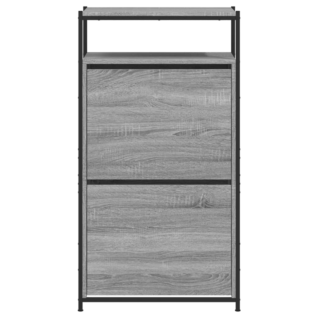 Schuhschrank mit 4 Klappen Sonoma-Eiche 100x34x112 cm
