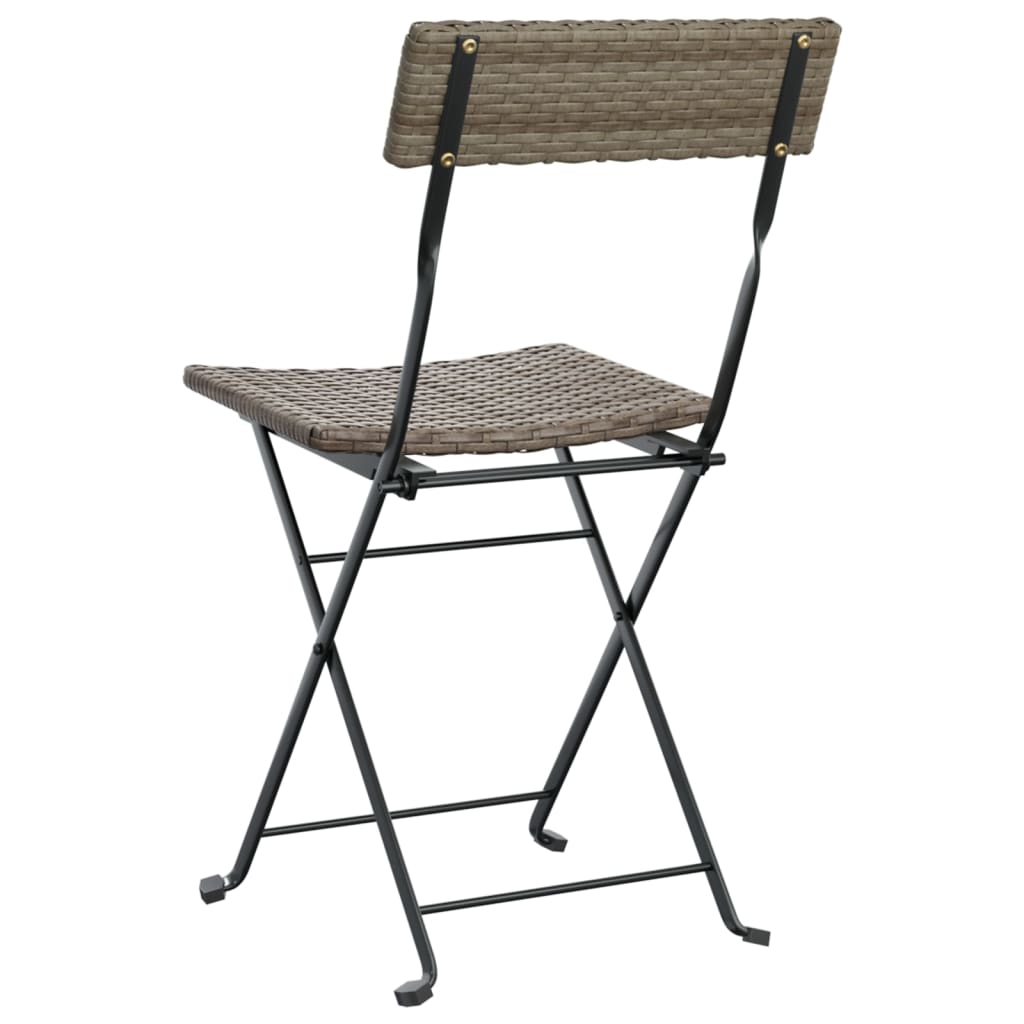 Bistrostühle 4 Stk. Klappbar Schwarz Poly Rattan und Stahl