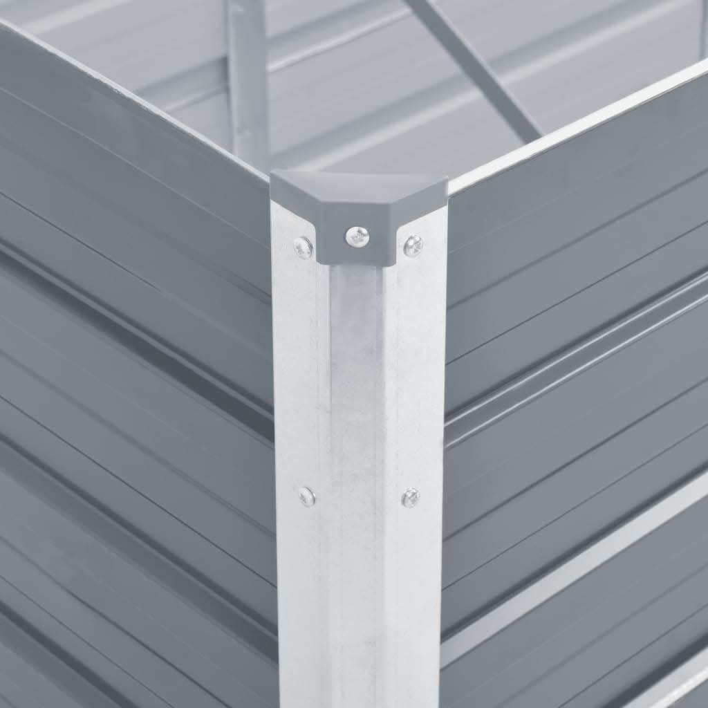 Hochbeet 160 x 80 x 77 cm Verzinkter Stahl Grau