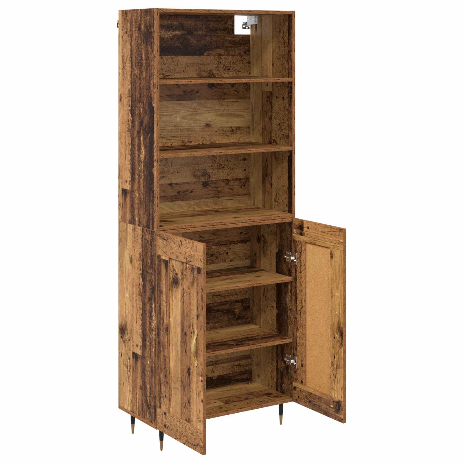Highboard Betongrau 69,5x34x180 cm Holzwerkstoff