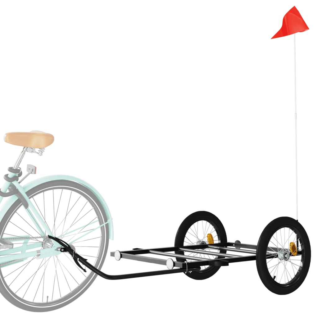 Fahrradanhänger Schwarz 122x53x28 cm Eisen