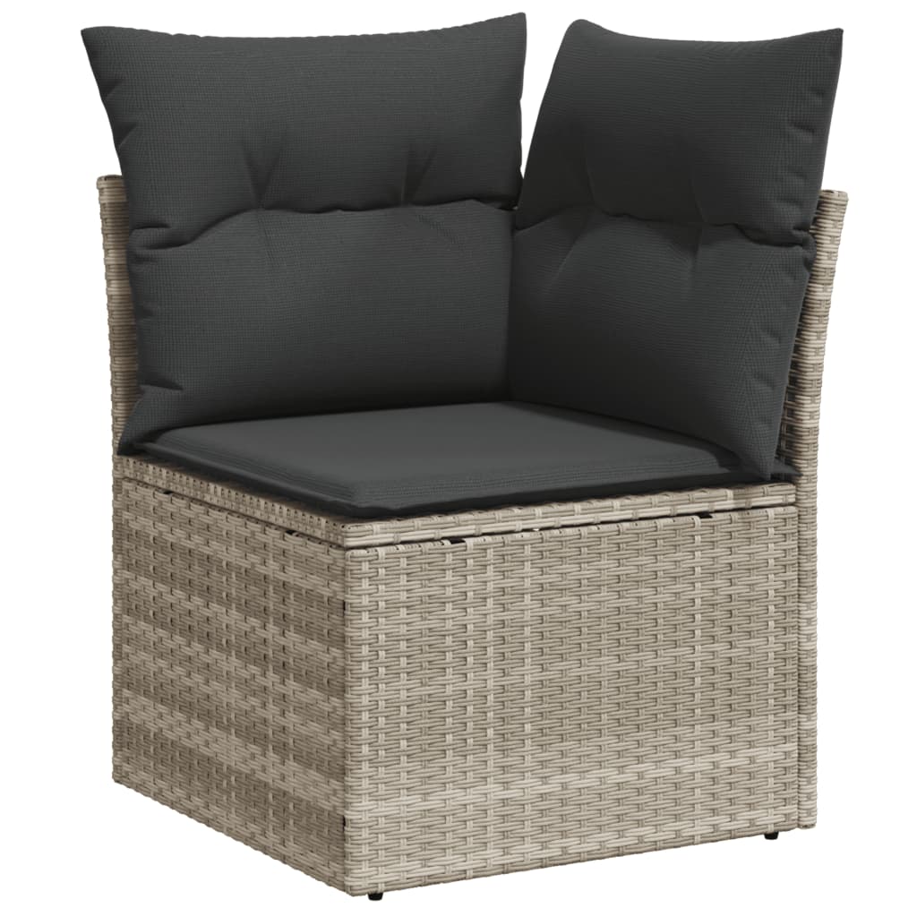 10-tlg. Garten-Sofagarnitur mit Kissen Schwarz Poly Rattan